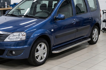 Dacia Logan MCV 2004-2014 Marchepieds Latéraux Maydos V1 (2 pcs, Aluminium & Inox) photo 1