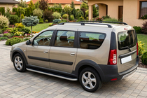Renault Logan MCV 2005-2013 Marchepieds Latéraux Tayga Grey (2 pcs, Aluminium) photo 1