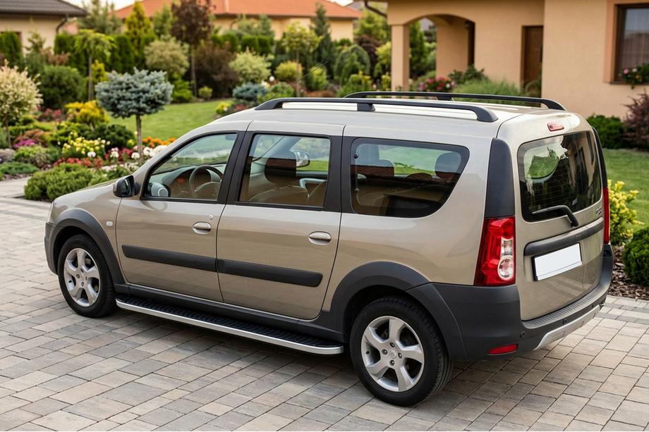 Renault Logan MCV 2005-2013 Marchepieds Latéraux Tayga Grey (2 pcs, Aluminium) Image