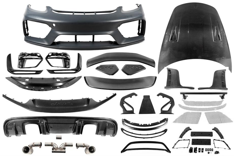 Porsche Boxster/Cayman 982 (718) 2016- Kit carrosserie GT4RS (polypropylène + carbone) Image