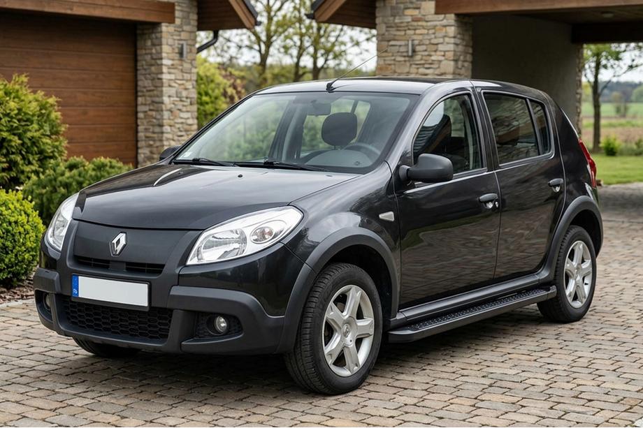 Renault Sandero 2007-2013 Marchepieds Latéraux Allmond Black (2 pcs, Aluminium) Image