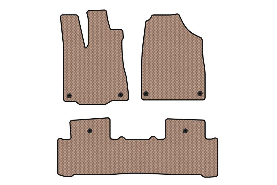 Acura MDX 2013-2020 Tapis en caoutchouc Carsuit (2 rangées, beige) Photo 1