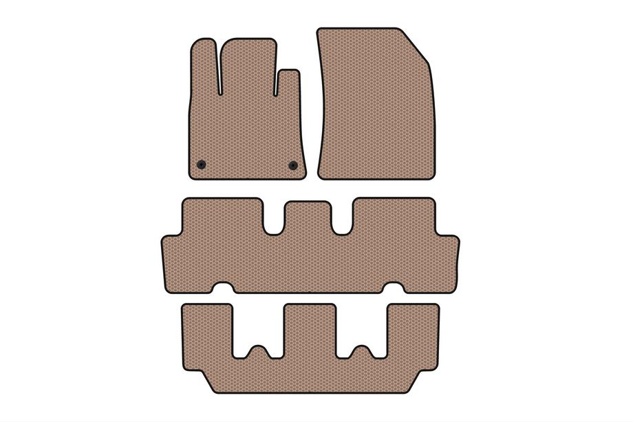 Citroen C-4 Picasso 2013–2022 Tapis en Caoutchouc Carsuit V1 (3 Rangées, Beige) Image