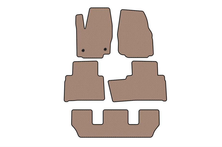 Ford Galaxy 2007-2015 Tapis en caoutchouc Carsuit (3 rangées, beige) Photo 1