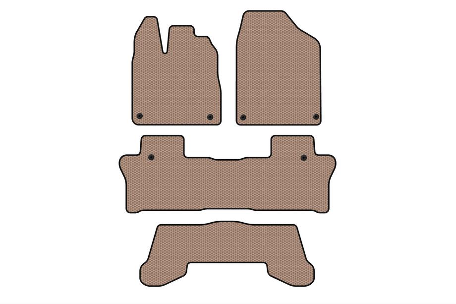Honda Pilot 2015-2022 Tapis en caoutchouc Carsuit (3 rangées, beige) Image