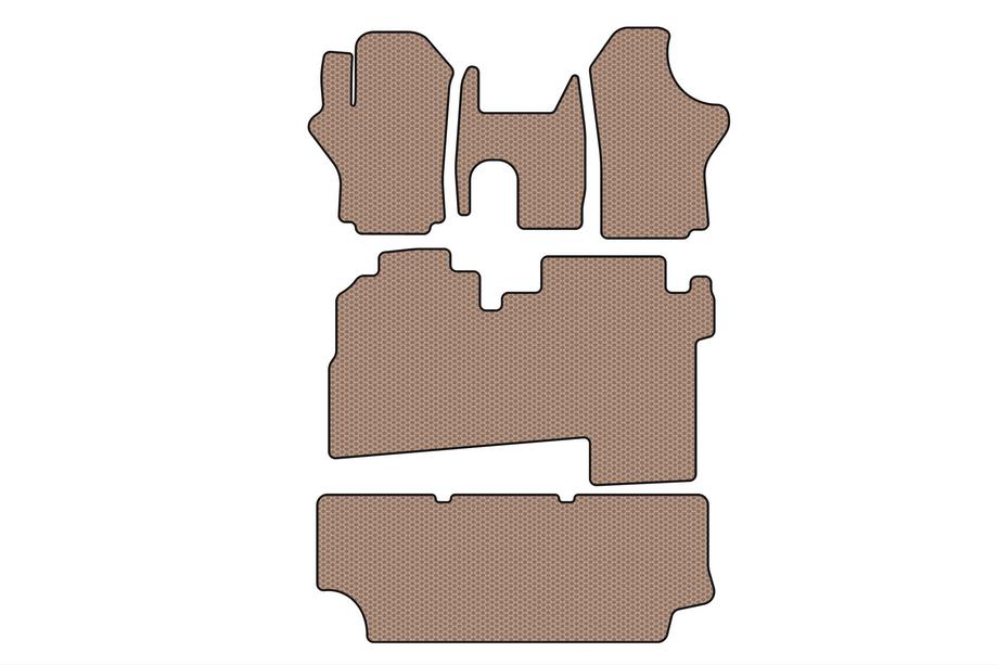 Hyundai H200, H1, Starex 1998-2007 Tapis en caoutchouc Carsuit (2004-2007, 3 rangées, 8 places, beige) Photo 1