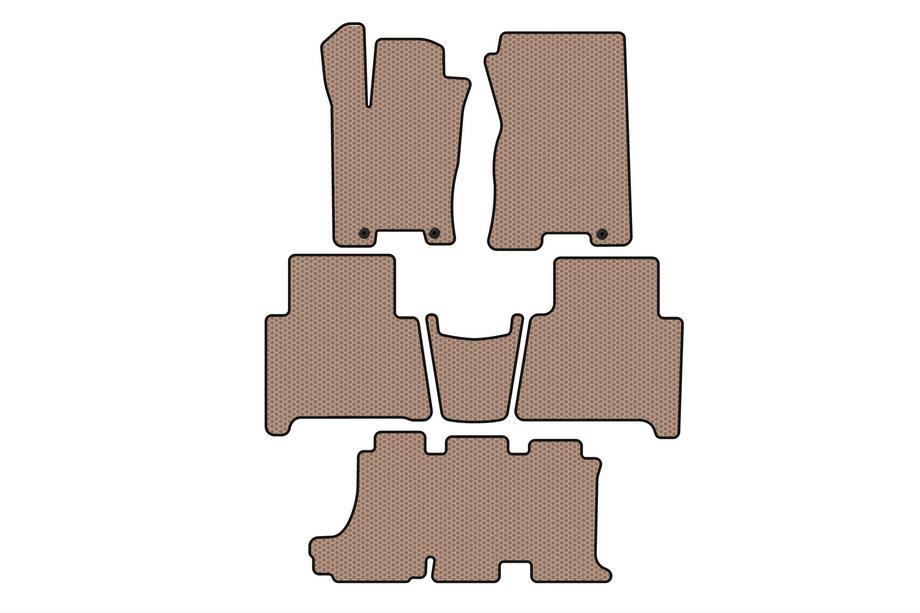 Kia Mohave 2008-2016 Tapis en caoutchouc Carsuit (3 rangées, beige) Image