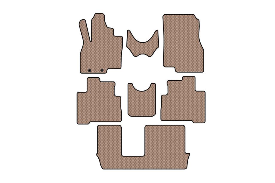 Mitsubishi Grandis 2003-2011 Tapis en caoutchouc Carsuit (3 rangées, beige) Image