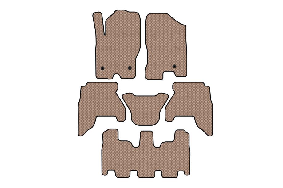 Nissan Pathfinder R51 2005-2014 Tapis en caoutchouc Carsuit V1 (3 rangées, beige, 2010-2014) Image
