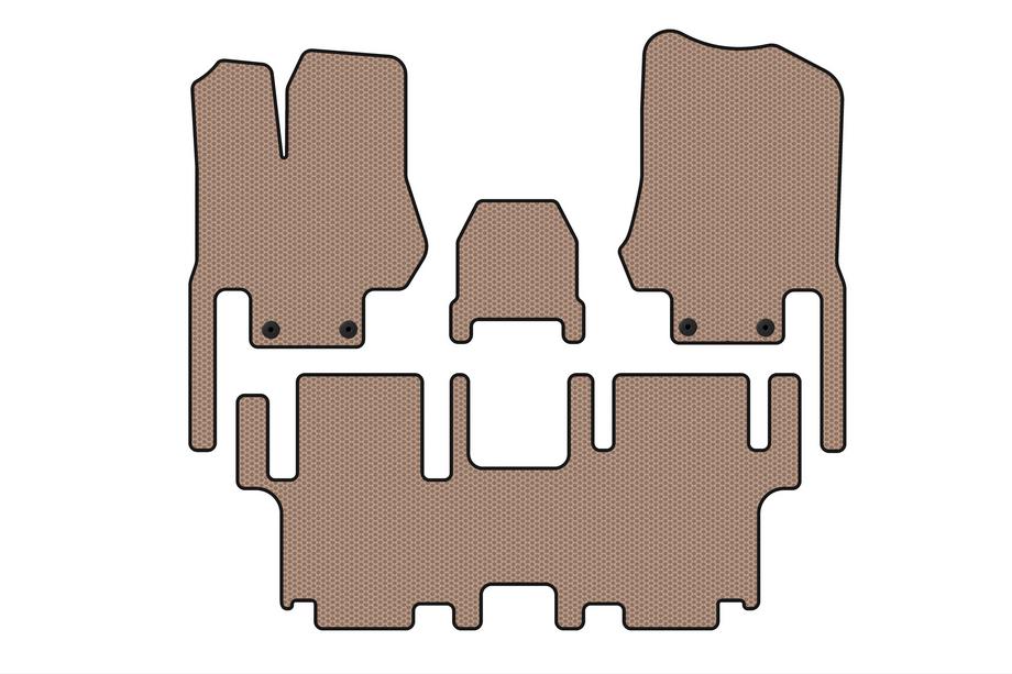 Nissan Quest 2011-2017 Tapis en caoutchouc Carsuit (2 rangées, 7 places, beige) Photo 1