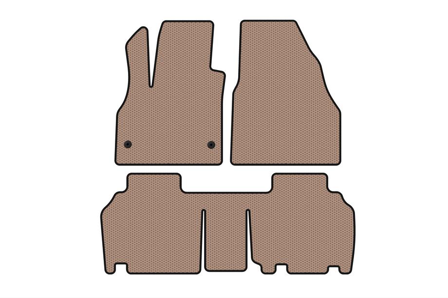 Renault Kangoo 2008–2020 Tapis en caoutchouc Carsuit (2 rangées, 5 portes/7 places, beige) Photo 1