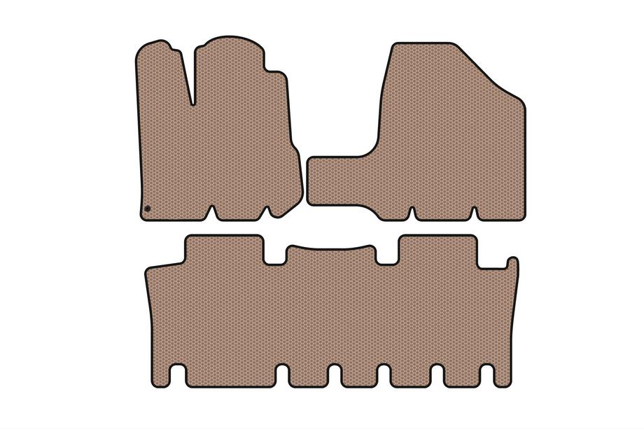 Toyota Sienna 2003-2009 Tapis en caoutchouc Carsuit (2 rangées, beige) Photo 1