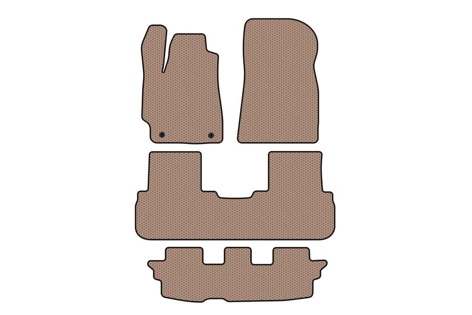 Toyota Highlander 2008-2013 Tapis en caoutchouc Carsuit (2 rangées, beige) Image