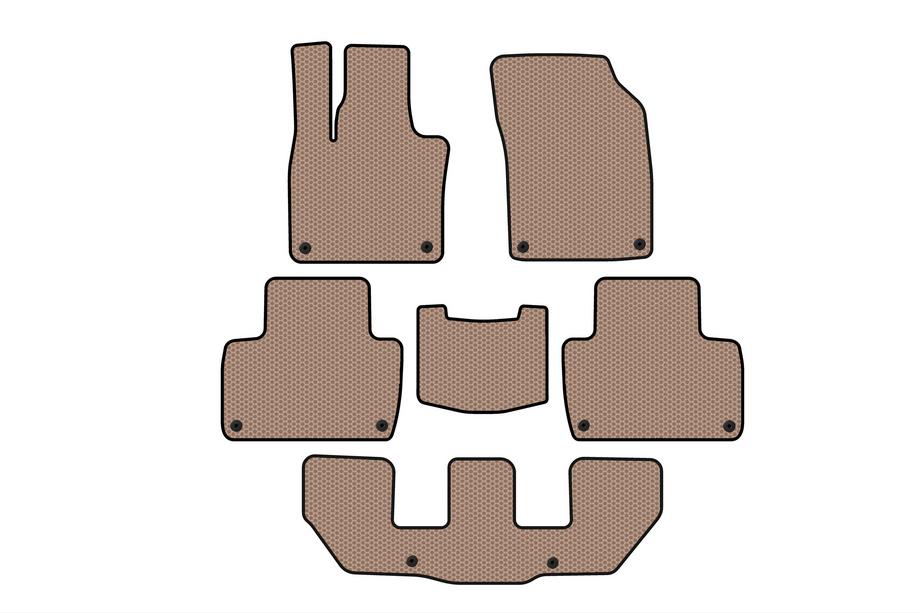 Volvo XC90 2015- Tapis en caoutchouc Carsuit (3 rangées, beige) Image