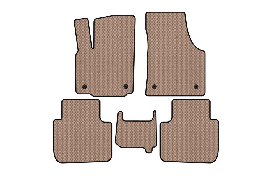 Volkswagen Atlas (Terramont) 2016- Tapis en caoutchouc Carsuit (2 rangées, 7 places, beige) Photo 1