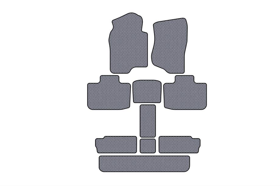 Cadillac Escalade 2007-2014 Tapis en caoutchouc Carsuit (3 rangées, gris) Photo 1