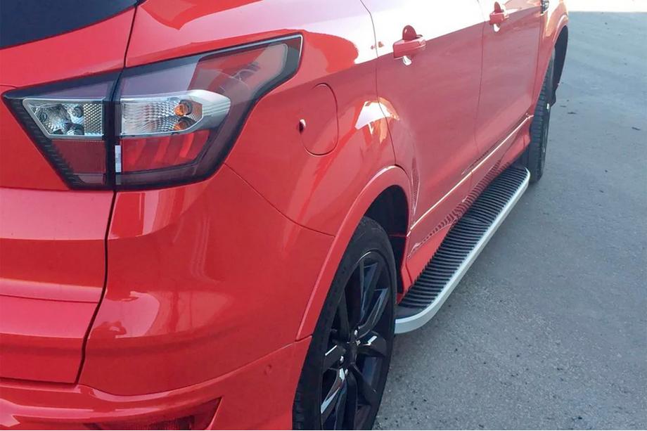Ford Kuga/Escape 2013-2019 Marchepieds Latéraux Tayga Grey (2 pcs, Aluminium) Avec baguette noire sur les portes Photo 12