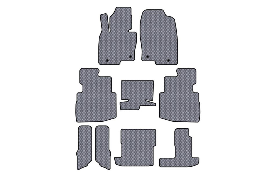 Mazda CX-9 2017- Tapis en Caoutchouc Carsuit (3 Rangées, 7 Places, Gris) Photo 1