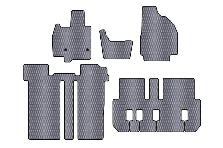 Toyota Previa 2006-2019 Tapis en caoutchouc Carsuit (3 rangées, 6 places, gris) Image