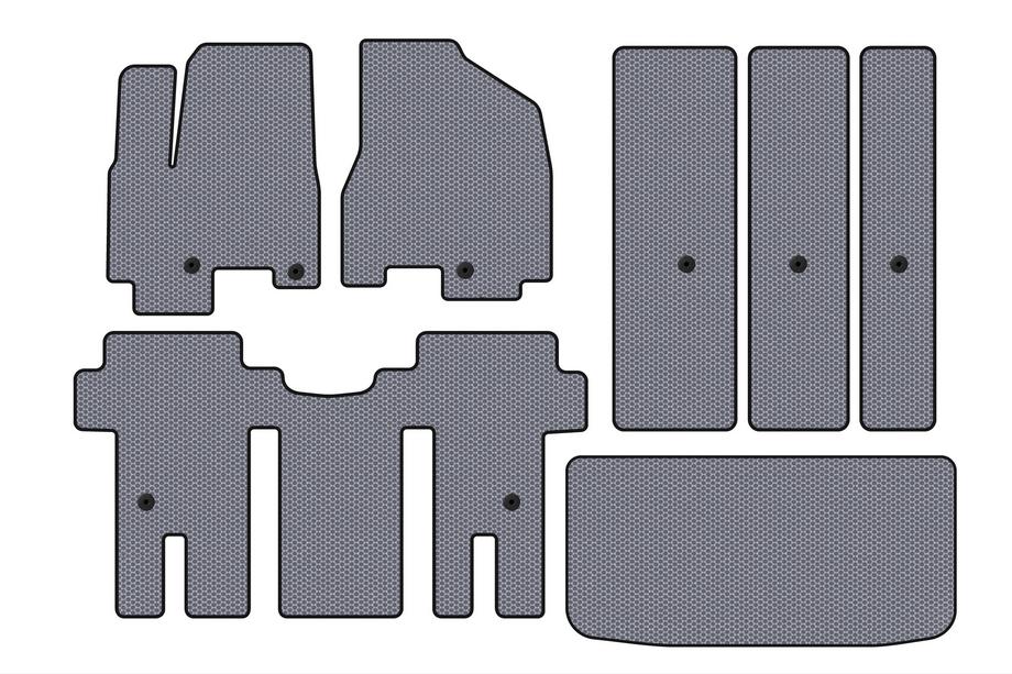 Kia Carnival 2014-2020 Tapis en Caoutchouc Carsuit (Jeu Complet, Gris) Image