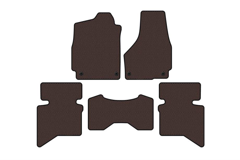 Dodge RAM (DS/DJ/D2) 2009–2024 Tapis en caoutchouc Carsuit (2009+, 5 places/Double cabine, marron) Photo 1