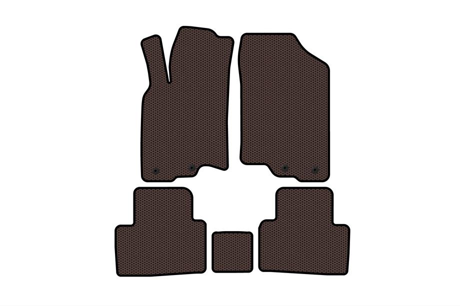 Honda Insight II 2009-2014 Tapis en caoutchouc Carsuit (HB, Hybride, marron) Photo 1