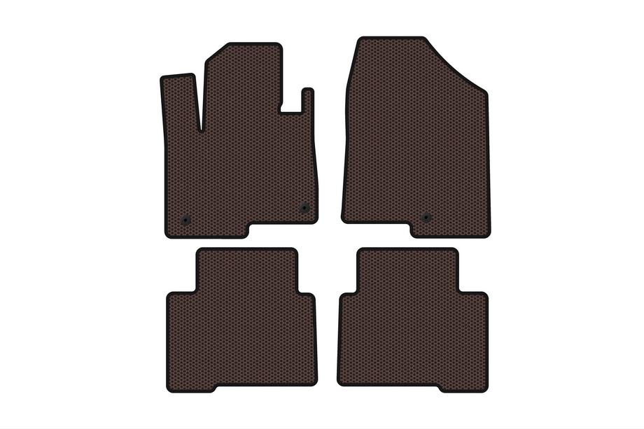 Hyundai Santa Fe 4 2018-2023 Tapis en caoutchouc Carsuit (2 rangées, pour Grand, marron) Photo 1