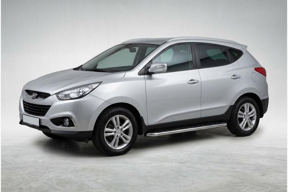 Hyundai IX-35 2010-2015 Marchepieds Latéraux Maydos V1 (2 pcs, Aluminium & Inox) Image