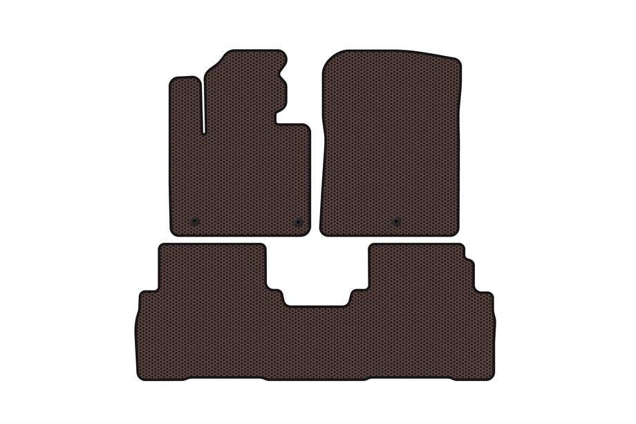 Kia Sorento III UM 2014-2020 Tapis en caoutchouc Carsuit (7 places, marron) Photo 1