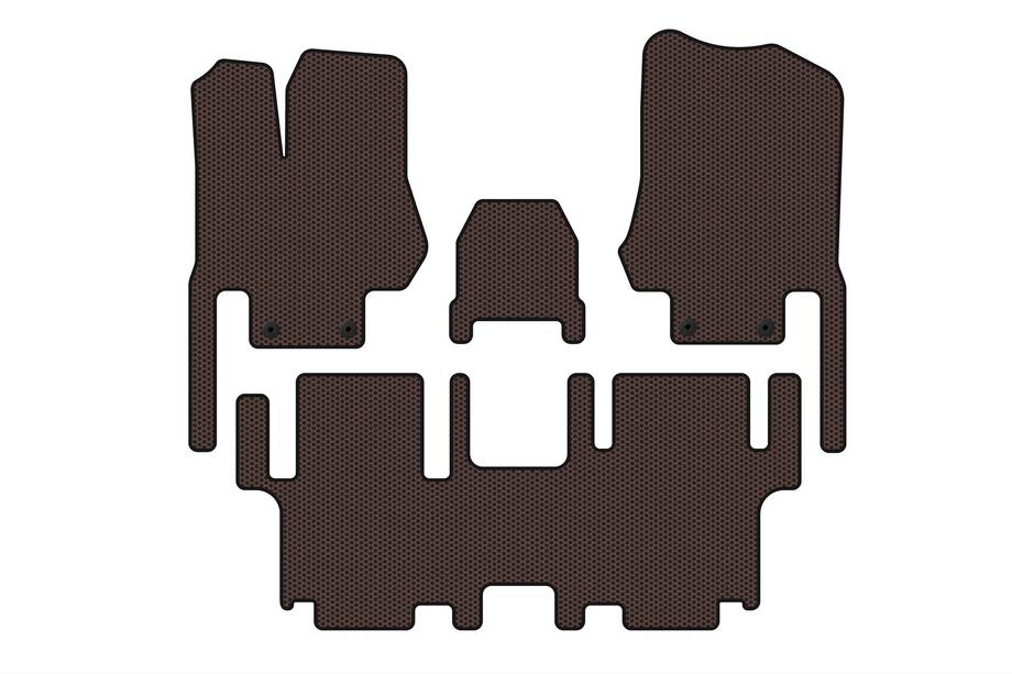 Nissan Quest 2011-2017 Tapis en caoutchouc Carsuit (2 rangées, 7 places, marron) Image