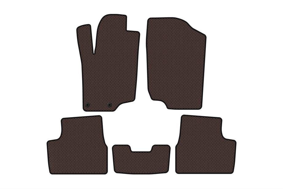 Peugeot 207 2006–2014 Tapis en caoutchouc Carsuit (HB, 5 portes, marron) Photo 1