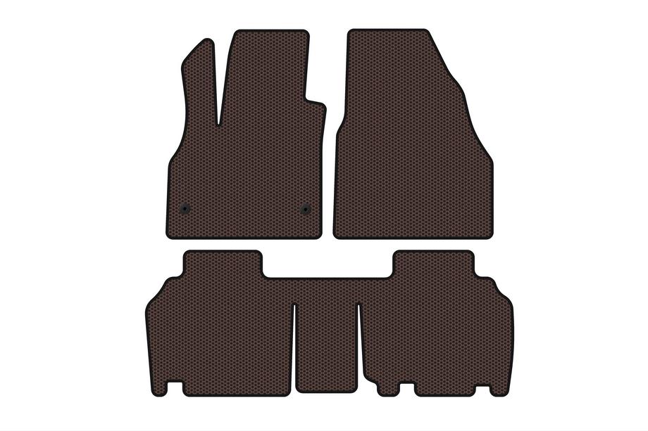 Renault Kangoo 2008–2020 Tapis en caoutchouc Carsuit (2 rangées, 5 portes/7 places, marron) Photo 1