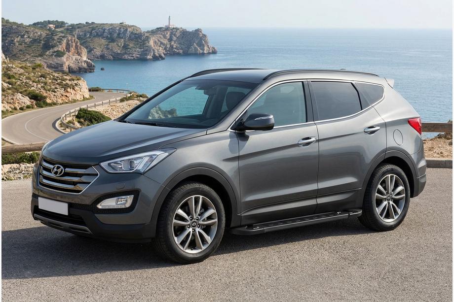 Hyundai Santa Fe 3 2012-2018 Marchepieds Latéraux RedLine Black (2 pcs, Aluminium) Image