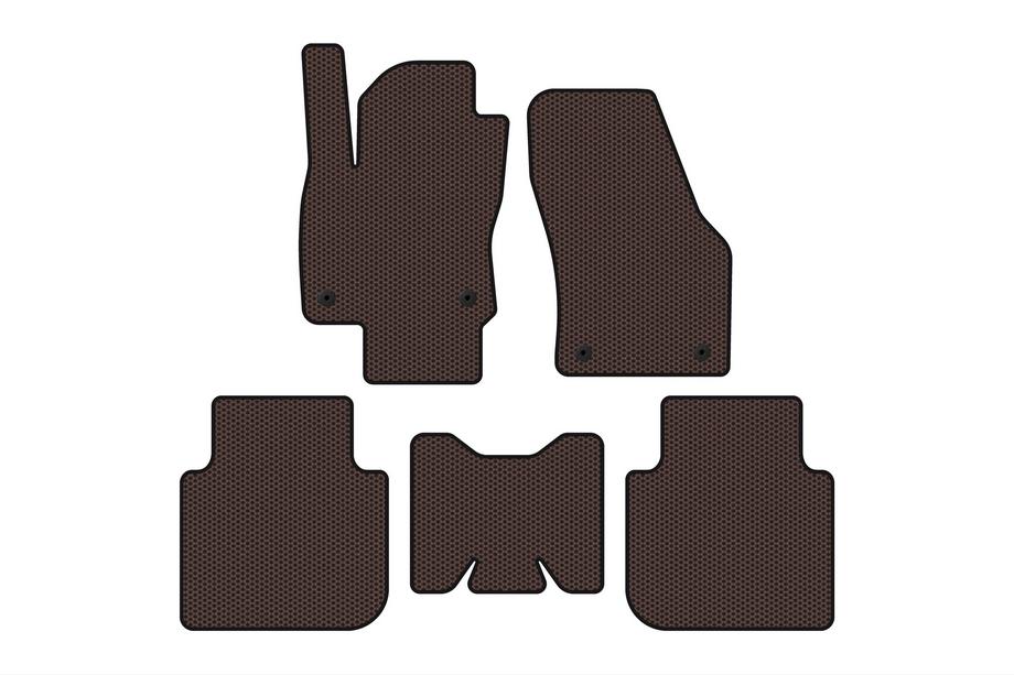 Skoda Kodiaq 2016-2023 Tapis en caoutchouc Carsuit (5 places/boîte auto, marron) Photo 1