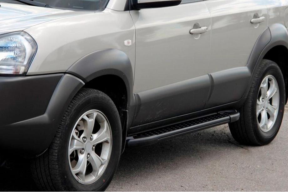 Hyundai Tucson JM 2004- Marchepieds Latéraux Allmond Black (2 pcs, Aluminium) Image