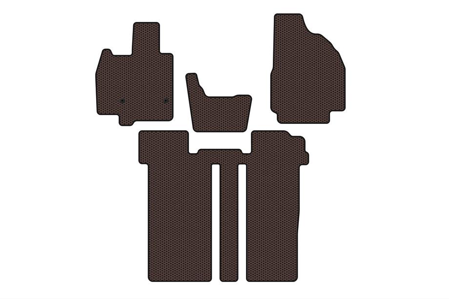 Toyota Previa 2006-2019 Tapis en caoutchouc Carsuit (2 rangées, 6 places, marron) Image