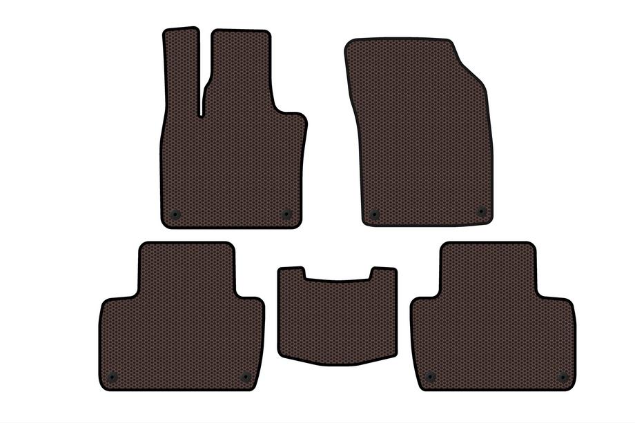 Volvo XC90 2015- Tapis en caoutchouc Carsuit (2 rangées, marron) Photo 1