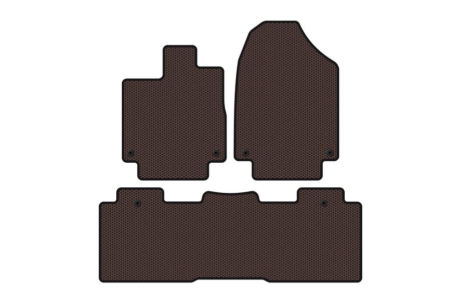 Honda Odyssey 2017– Tapis en caoutchouc Carsuit (2 rangées, marron) Image