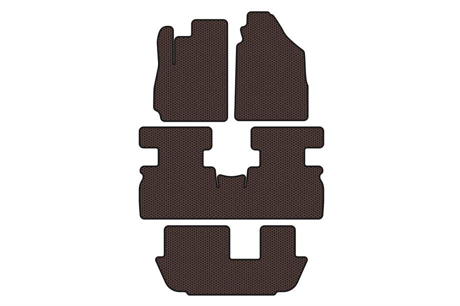 Jetour X70 2018- Tapis en caoutchouc Carsuit (3 rangées, marron) Image