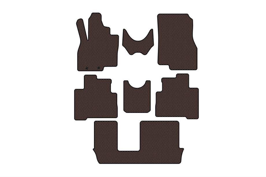 Mitsubishi Grandis 2003-2011 Tapis en caoutchouc Carsuit (3 rangées, marron) Image