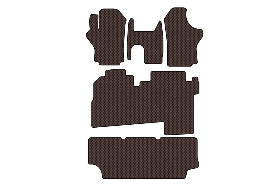 Hyundai H200, H1, Starex 1998-2007 Tapis en caoutchouc Carsuit (2004-2007, 3 rangées, 8 places, marron) Photo 1