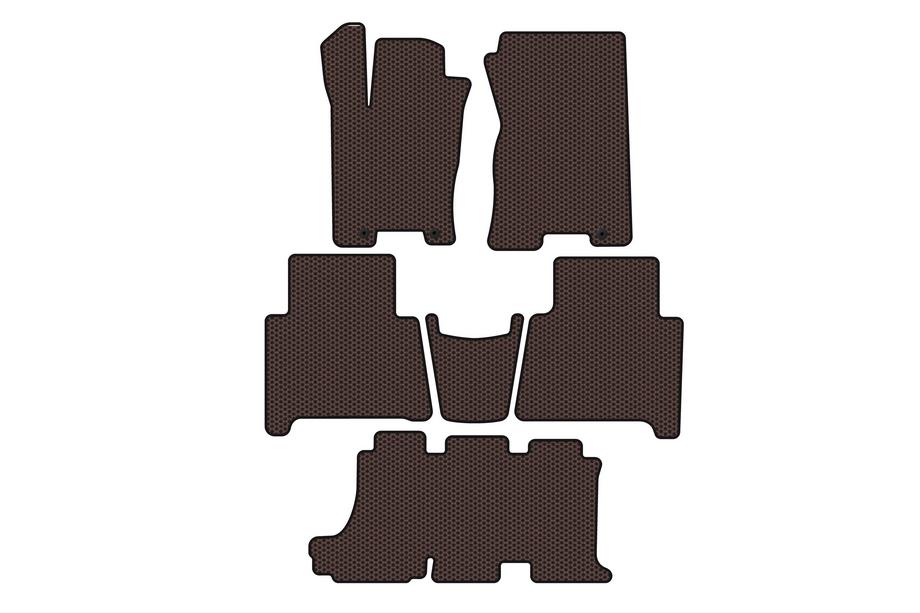 Kia Mohave 2008-2016 Tapis en caoutchouc Carsuit (3 rangées, marron) Photo 1