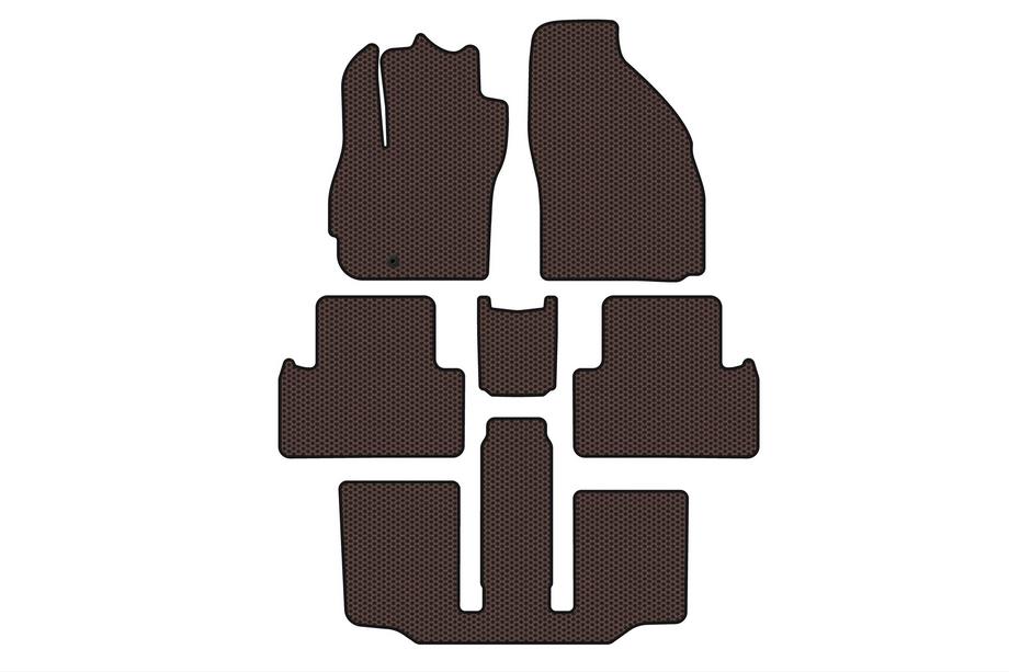 Mazda 5 2005-2009 Tapis en caoutchouc Carsuit (3 rangées, 7 places, marron) Photo 1