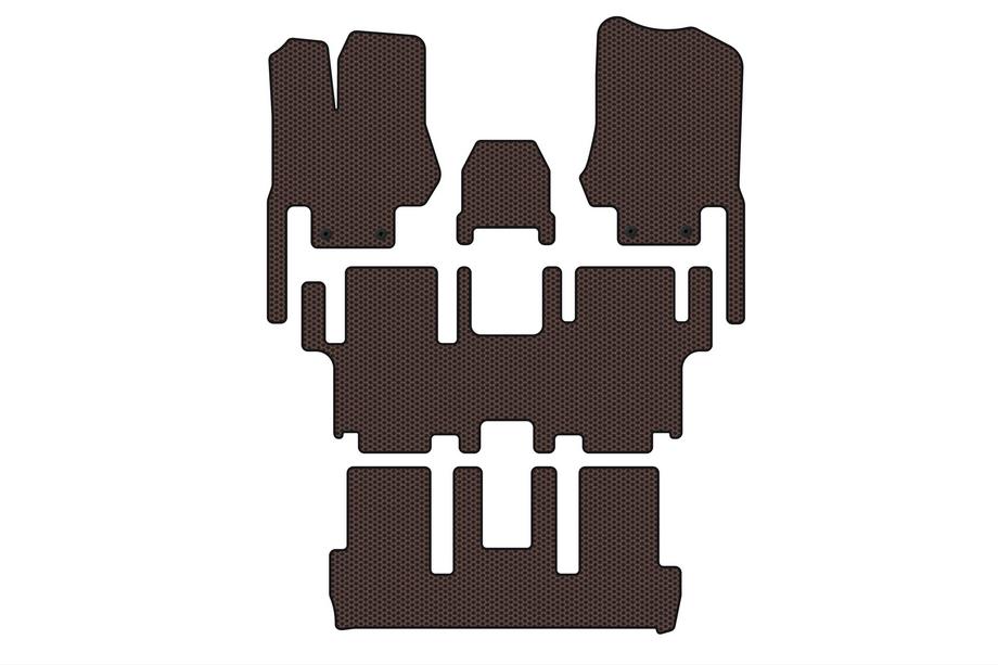 Nissan Quest 2011-2017 Tapis en caoutchouc Carsuit (3 rangées, 7 places, marron) Photo 1