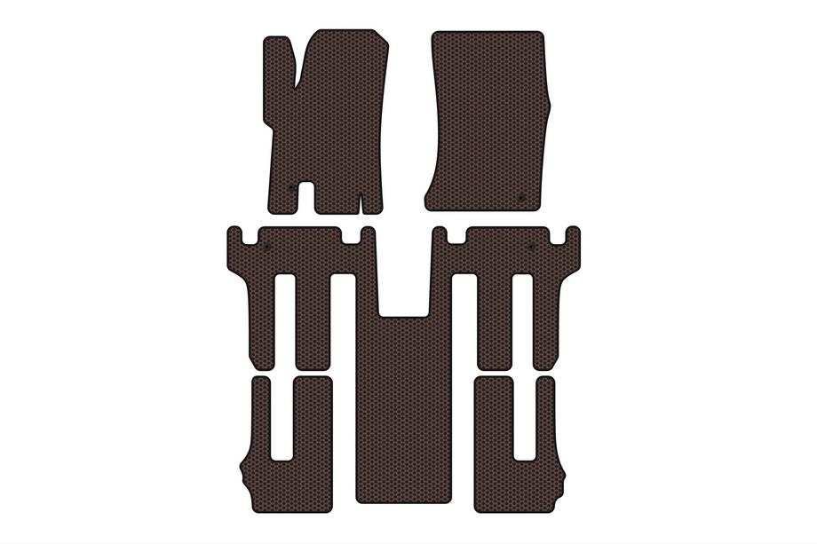 Ssang Yong Rodius Tapis de sol en caoutchouc Carsuit 2004-2008 (3 rangées, marron) Photo 1