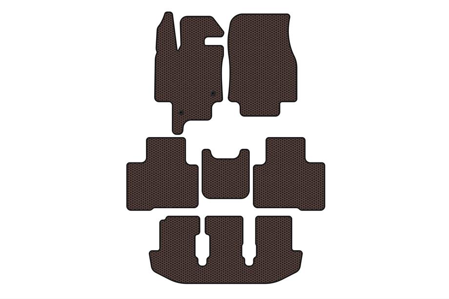 Toyota Highlander 2019- Tapis en caoutchouc Carsuit (3 rangées, 7 places, marron) Image