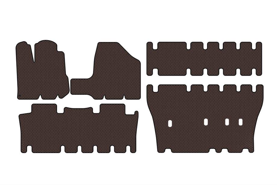Toyota Sienna 2003-2009 Tapis en caoutchouc Carsuit (3 rangées, marron) Photo 1