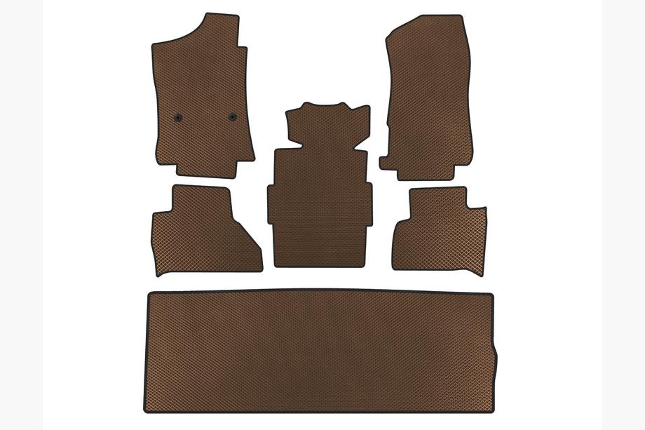 Cadillac Escalade 2014-2020 Tapis de sol EVA (3 rangées, marron) Image