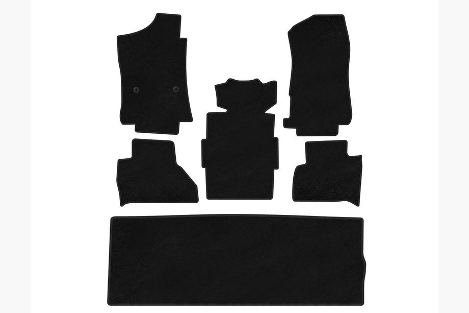 Cadillac Escalade 2014-2020 Tapis de Sol Textile Deluxe (3 Rangées, Noir) Image