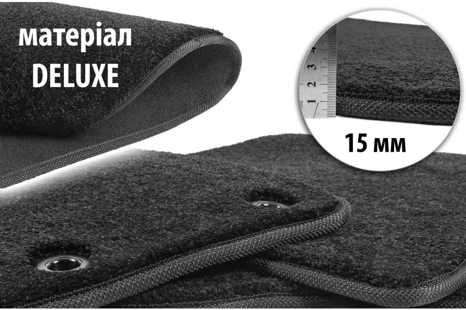 Kia Cadenza 2009-2016 Tapis de sol textile Deluxe (Noir) Image